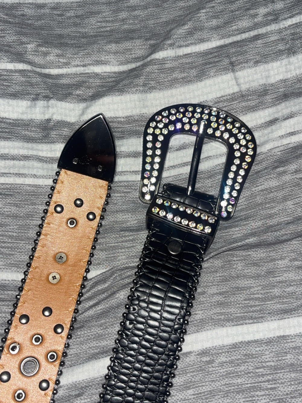 B.B. Simon Black Croc Rhinestone
Crystal Belt - Size 36
#rhinestonebelt #bbbelt